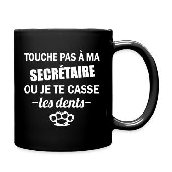 Touche pas à ma secrétaire t-shirt homme cadeau - Mug uni - noir - Droite