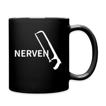 Nervensäge Nerven Säge Vector Farbe frei wählbar - Tasse einfarbig - Schwarz - Rechts