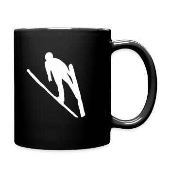 Ski jumping ski ski flying ski jumper winter sport - Full Colour Mug - black - Right