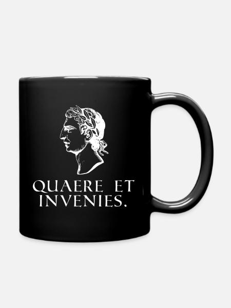 suche und du wirst finden latein weiss - Tasse einfarbig - Schwarz