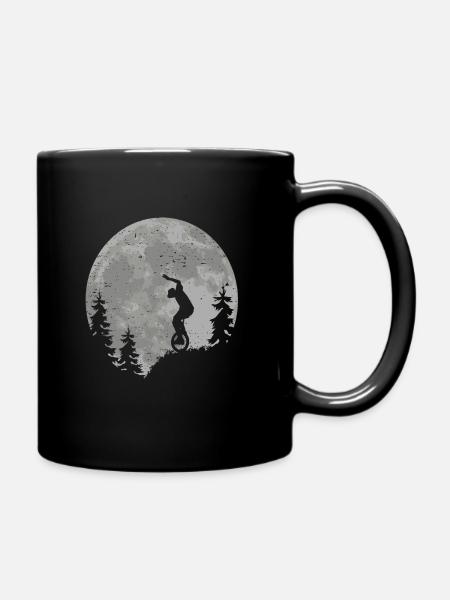 Einrad Geschenk Mond Einradfahrer Einradfahren - Tasse einfarbig - Schwarz