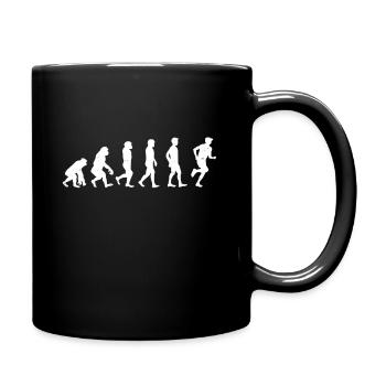 Laufen Rennen Sport Fitness Geschenkidee Evolution - Tasse einfarbig - Schwarz - Rechts
