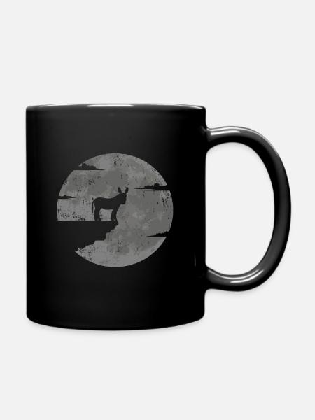 Esel Mond Maultier - Tasse einfarbig - Schwarz