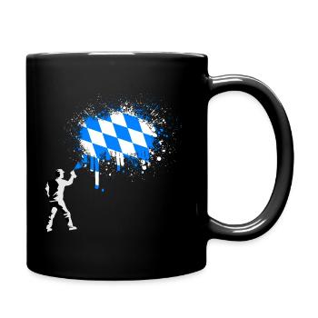 Bavaria Flag Graffiti Splashes of Color - Full Colour Mug - black - Right