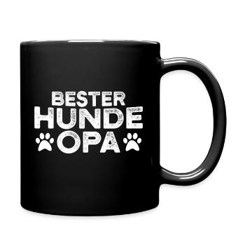 Bester Hunde Opa Spruch Herrchen Hundefreund Hund - Tasse einfarbig - Schwarz - Rechts