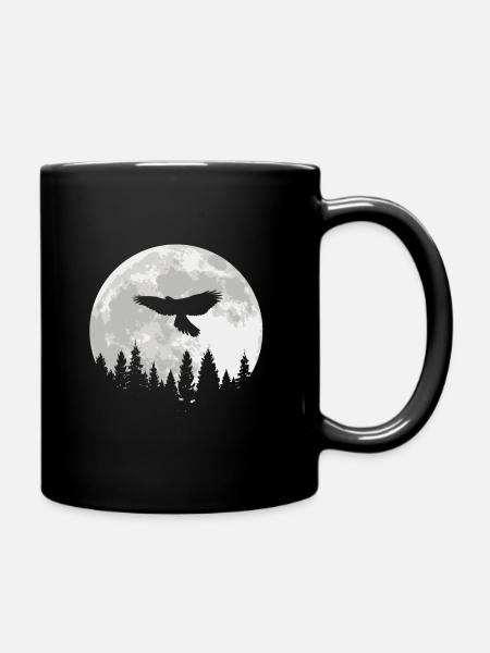 Falke Greifvogel Falkner Falknerei Beizjagd Mond - Tasse einfarbig - Schwarz
