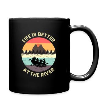 Vintage Rétro Rafting Rafter River Paddle Cadeau - Mug uni - noir - Droite