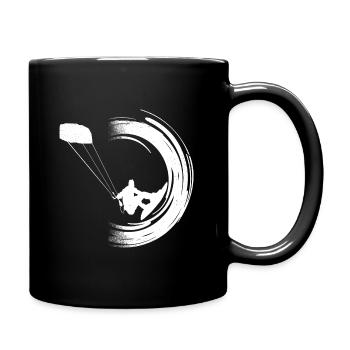Kitesurfen Geschenkidee Kiteboarden Windsurfen - Tasse einfarbig - Schwarz - Rechts