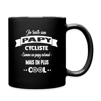 papy cycliste cool,vélo,cadeau,anniversaire,noël - Mug uni - noir - Droite