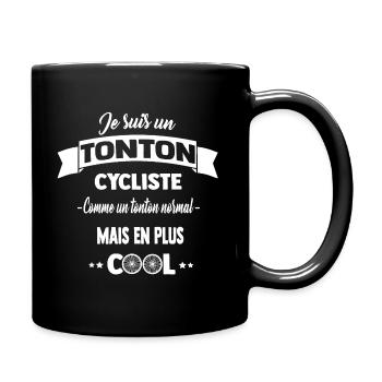 tonton cycliste cool,vélo,anniversaire,noël - Mug uni - noir - Droite