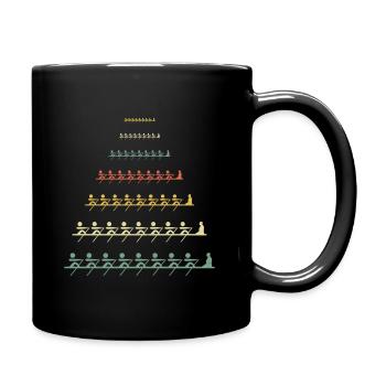 Crew Rowing Row Racing Boat Oar Rower Retro Gift - Full Colour Mug - black - Right
