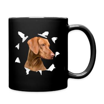 Vizsla Shirt - Magyar Vizsla Hund TShirt - Tasse einfarbig - Schwarz - Rechts