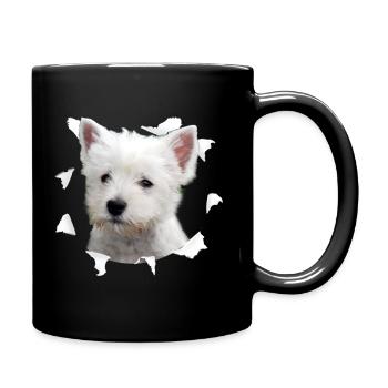 Westie Tshirt - Westie Dog Shirt - Full Colour Mug - black - Right