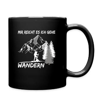 Wandern, Berg, Bergsteigen, Alpen, Geschenk - Tasse einfarbig - Schwarz - Rechts