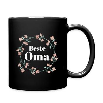 Beste Oma der Welt Großmutter Omi Rentnerin Rente - Tasse einfarbig - Schwarz - Rechts