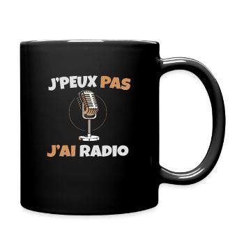 Idée cadeau radioamateur je peux pas j ai radio - Mug uni - noir - Droite