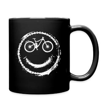 MTB Fahrrad Mountain Bike Mountainbiker - Tasse einfarbig - Schwarz - Rechts