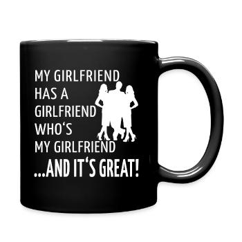 Throuple Threelationship Polyamory Love Triad - Full Colour Mug - black - Right