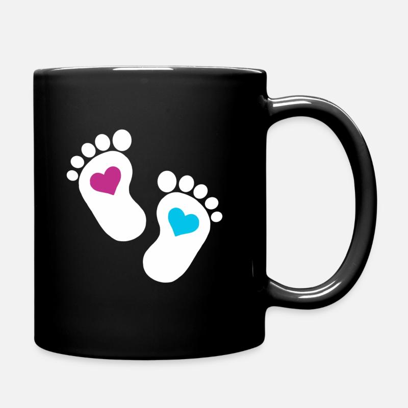 Bébé pieds parents enfant en bas âge fils enceinte - Mug uni - noir