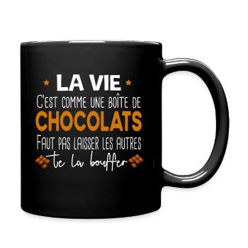 Chocolat Gâteau Gourmand Humour Régime Cadeau - Mug uni - noir - Droite