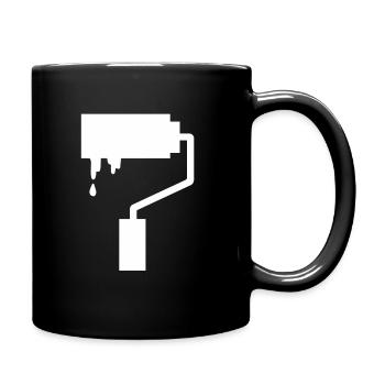 Pinsel Streichen Farbe Maler und Lackierer Malen - Tasse einfarbig - Schwarz - Rechts
