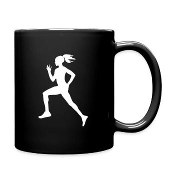 Jogger running fit jogging cardio training run - Full Colour Mug - black - Right