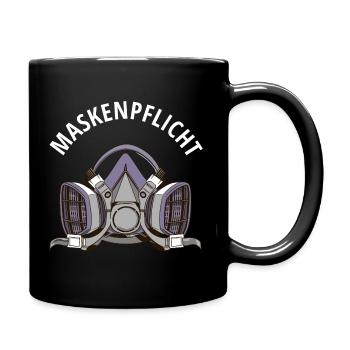 Maskenpflicht Lackiermaske Lackierer Auto KFZ - Tasse einfarbig - Schwarz - Rechts