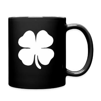 Four-leaf clover lucky clover New Year clover - Full Colour Mug - black - Right