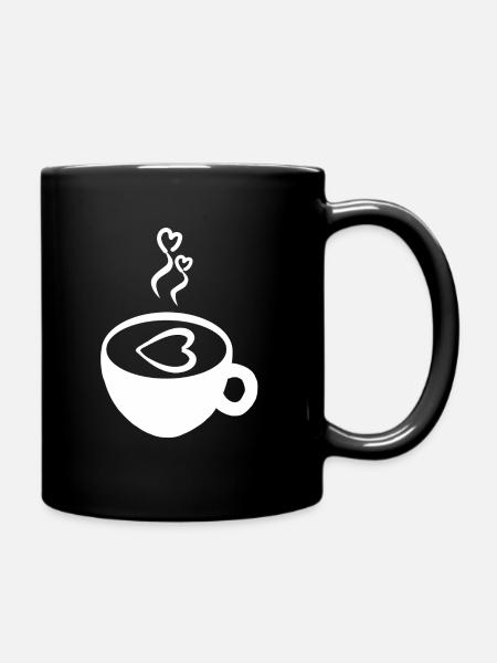 Kaffeebohne Kaffee Tasse Coffee Koffein Geschenk - Tasse einfarbig - Schwarz