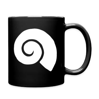 Seashell sea coast lake shells beach children sand - Full Colour Mug - black - Right