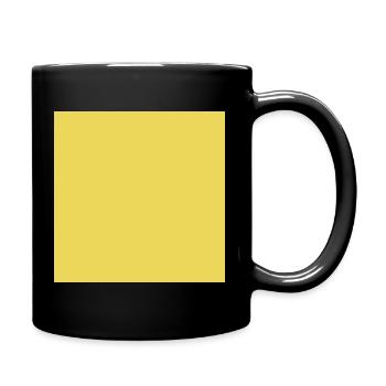 Carré jaune | pour hommes, mesdames et enfants - Mug uni - noir - Droite