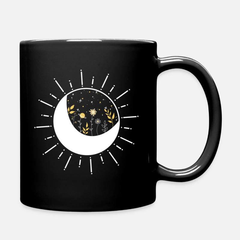 Moon Flowers - Tasse einfarbig - Schwarz
