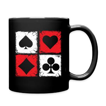 Pinochle card suits symbols retro squares - - Full Colour Mug - black - Right
