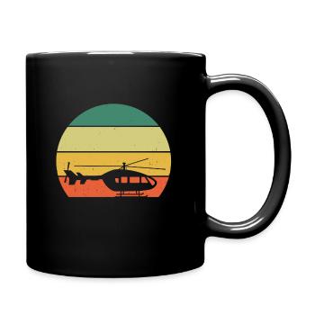Hélicoptère hélicoptère cadeau pilote volant - Mug uni - noir - Droite