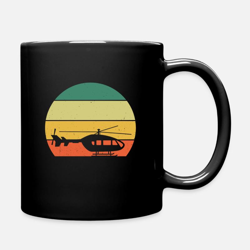 Hélicoptère hélicoptère cadeau pilote volant - Mug uni - noir