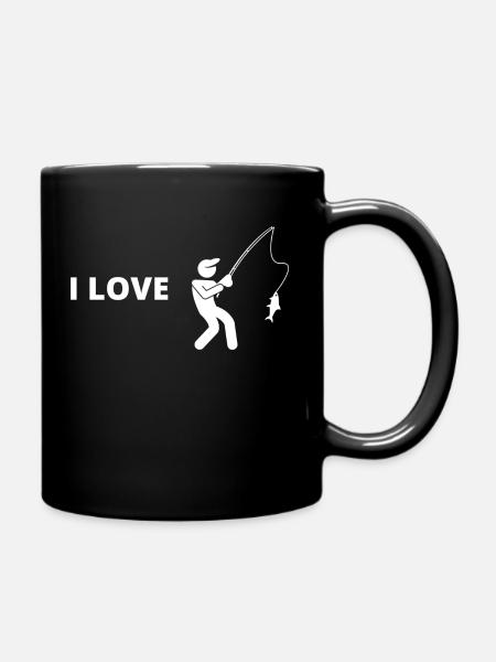 i love fishing - Mug uni - noir