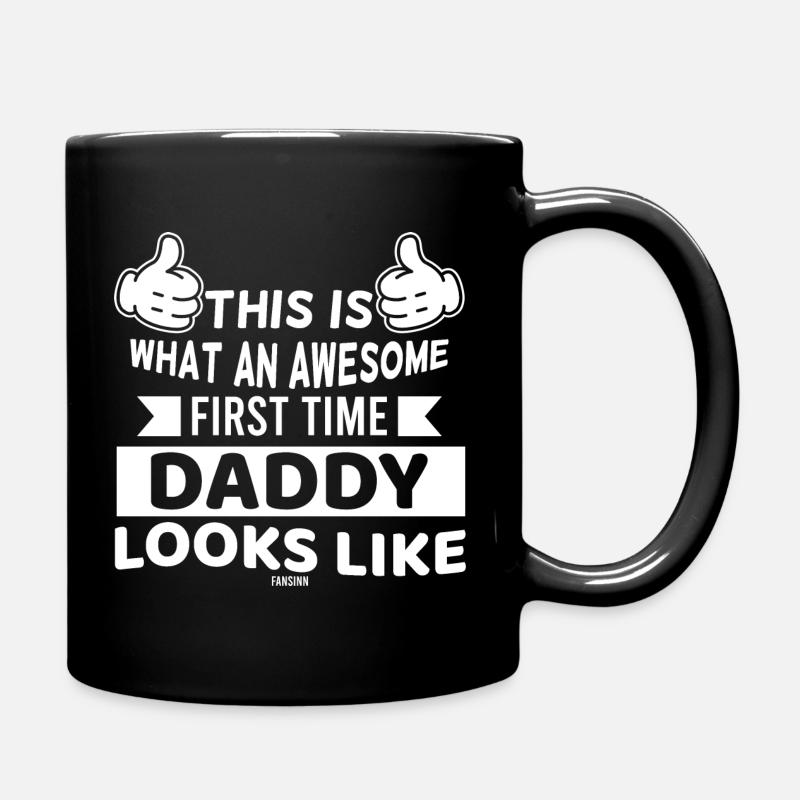 Papa Geburt Baby Kind Vater werden - Tasse einfarbig - Schwarz