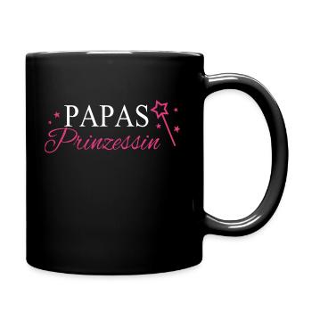 Papas Prinzessin Papa Geschenk - Tasse einfarbig - Schwarz - Rechts