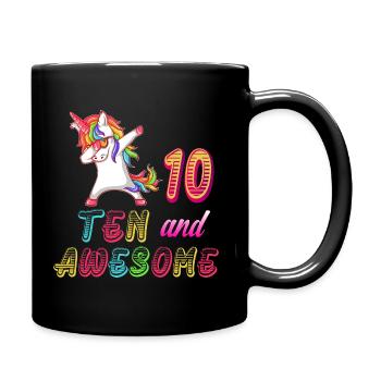 10e anniversaire fille, dix et génial filles anniversaire - Mug uni - noir - Droite