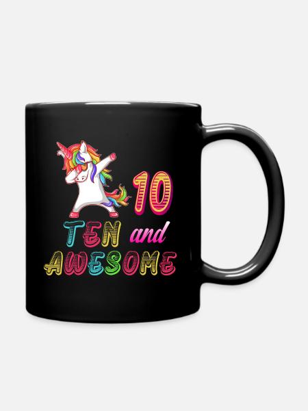 10. Geburtstag Mädchen, zehn und tolle Mädchen Geburtstag - Tasse einfarbig - Schwarz