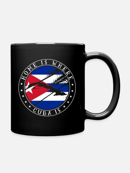 Cuba Drapeau Contour Vacances Caraïbes Cuba La Havane - Mug uni - noir