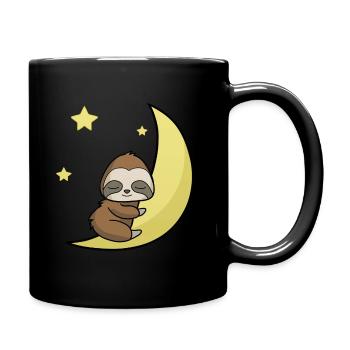 Schlafshirt, Faultier, Pyjama, Frauen, Baby, Shirt - Tasse einfarbig - Schwarz - Rechts