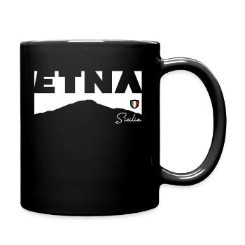 Etna Mongibello Etna Sicily Volcano Fire Mountain - Full Colour Mug - black - Right