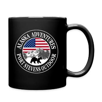 Alaska - Bär - USA Flagge - Tasse einfarbig - Schwarz - Rechts
