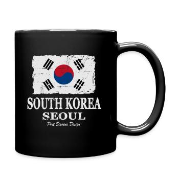 Flag of South Korea - Südkorea Flagge - Full Colour Mug - black - Right