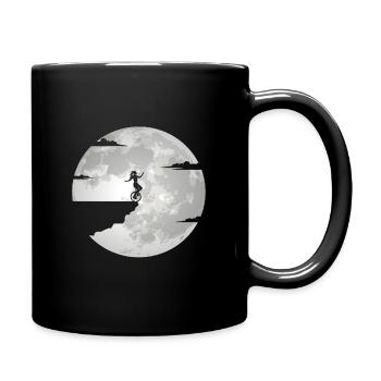 Monocycle cadeau monocyclisme monocycliste Lune - Mug uni - noir - Droite