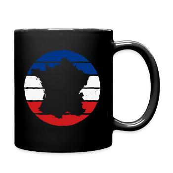 Frankreich Flagge Trikolore Französische Fahne - Tasse einfarbig - Schwarz - Rechts