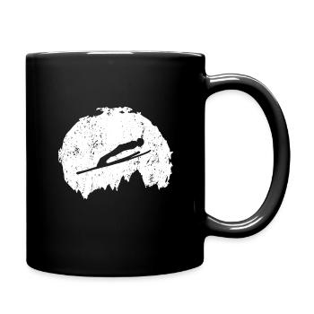 Skispringen Skispringer Skisprung Skisprungschanze - Tasse einfarbig - Schwarz - Rechts