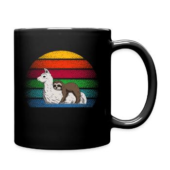 Sloth Alpaca Chiller Outfit - Full Colour Mug - black - Right