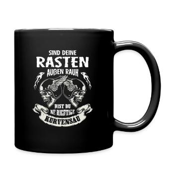 Motorrad Biker Bike Motocross Enduro Geschenk - Tasse einfarbig - Schwarz - Rechts